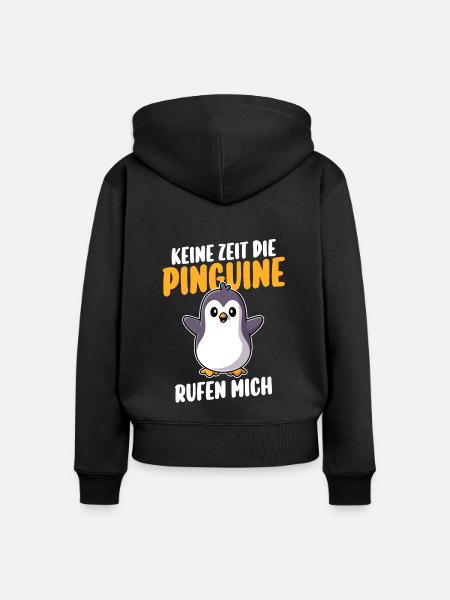 Pinguin - Frauen Premium Bio Zip Hoodie - Schwarz