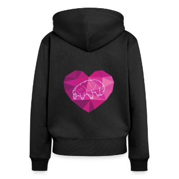 Tardigrade Heart - Women's Premium Organic Zip Hoodie - black - Back - Julia (174cm)