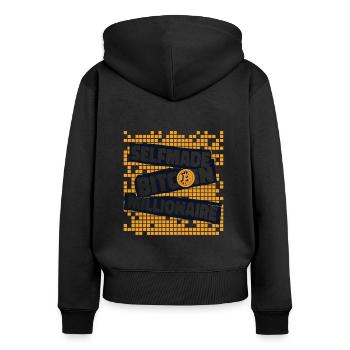 Selfmade Bitcoin Millionaire Blockchain Crypto - Frauen Premium Bio Zip Hoodie - Schwarz - Hinten - Julia (174cm)