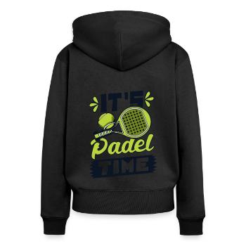 It's Padel Time Paddle Tennis Paddleball - Women's Premium Organic Zip Hoodie - black - Back - Julia (174cm)