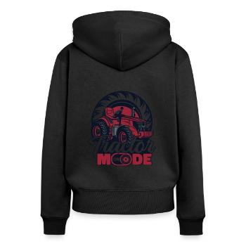 Mode Tracteur sur l'agriculture Agriculteur biologique - Sweat à capuche zippé Premium bio Femme - noir - Dos - Julia (174cm)