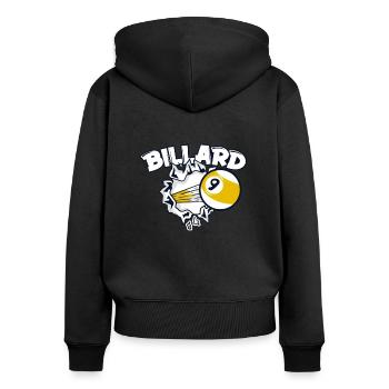 Billiards Snooker Billardtisch Billardspieler - Frauen Premium Bio Zip Hoodie - Schwarz - Hinten - Julia (174cm)