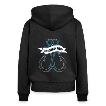 Keepin It Reel Spinnfischer Hochseeangler Angler - Frauen Premium Bio Zip Hoodie - Schwarz - Hinten - Julia (174cm)