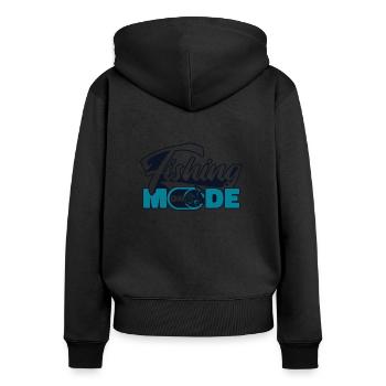 Mode de pêche sur les pêcheurs en haute mer Pêcheurs à la mouche - Sweat à capuche zippé Premium bio Femme - noir - Dos - Julia (174cm)