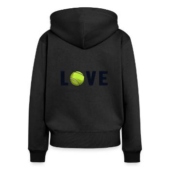 Tennis Love Tennis Racket Tennis Coach - Women's Premium Organic Zip Hoodie - black - Back - Julia (174cm)