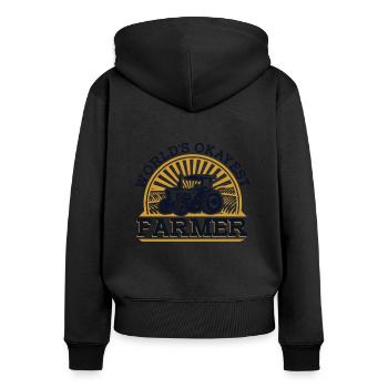 L’agriculture agricole la plus acceptable au monde Agriculteur biologique - Sweat à capuche zippé Premium bio Femme - noir - Dos - Julia (174cm)