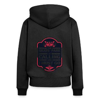 Skate Park Is Calling And I Must Go Skaterboy - Frauen Premium Bio Zip Hoodie - Schwarz - Hinten - Julia (174cm)