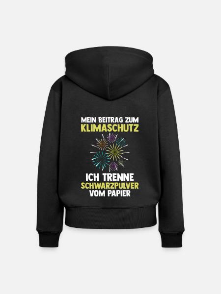 Neujahr Feuerwerk Silvester - Frauen Premium Bio Zip Hoodie - Schwarz