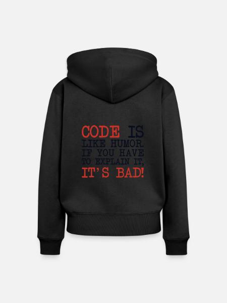 Code Explanation Developer Softwareentwickler - Frauen Premium Bio Zip Hoodie - Schwarz