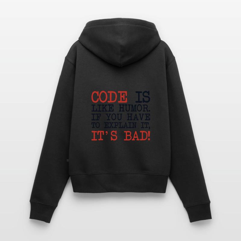 Code Explanation Developer Software Developer Women's Premium Organic Zip Hoodie