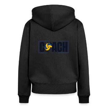 Coach Volleyballfreak Volleyballerin Volleyball - Frauen Premium Bio Zip Hoodie - Schwarz - Hinten - Julia (174cm)