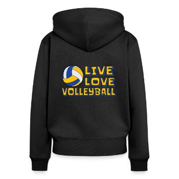 Live Love Volleyball Volleyballspieler Volleyball - Frauen Premium Bio Zip Hoodie - Schwarz - Hinten - Julia (174cm)