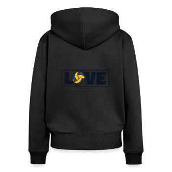 Volleyball Love Volleyballerin Volleyballspieler - Frauen Premium Bio Zip Hoodie - Schwarz - Hinten - Julia (174cm)