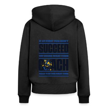 If At First You Don't Succeed Try Doing Volleyball - Frauen Premium Bio Zip Hoodie - Schwarz - Hinten - Julia (174cm)