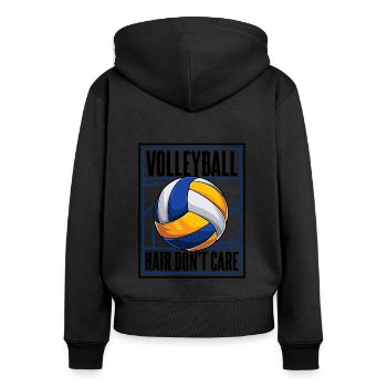 Volleyball Hair Don't Care Volleyball Freak - Women's Premium Organic Zip Hoodie - black - Back - Julia (174cm)
