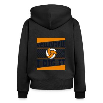 Volleyball I Dig It Volleyballspieler Volleyball - Frauen Premium Bio Zip Hoodie - Schwarz - Hinten - Julia (174cm)