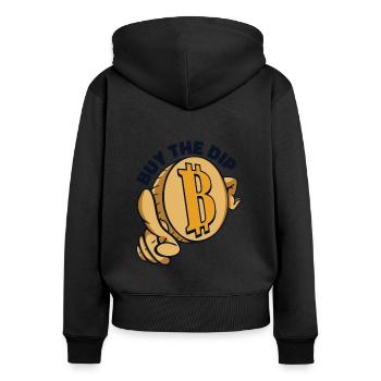 Acheter The Dip Crypto Crypto Blockchain - Sweat à capuche zippé Premium bio Femme - noir - Dos - Julia (174cm)