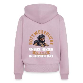 Hund Rottweiler - Frauen Premium Bio Zip Hoodie - Altrosa - Hinten - Julia (174cm)