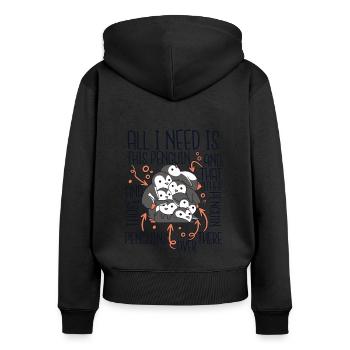 All I Need Is This Penguin Königspinguin Seevogel - Frauen Premium Bio Zip Hoodie - Schwarz - Hinten - Julia (174cm)
