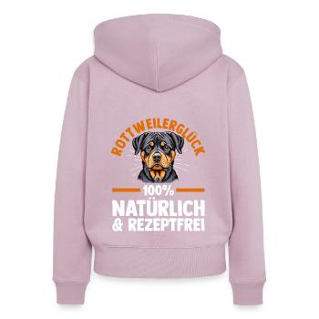 Hund Rottweiler - Frauen Premium Bio Zip Hoodie - Altrosa - Hinten - Julia (174cm)