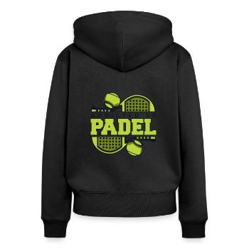 Addicted To Padel Paddle Tennis Paddleball Padel - Women's Premium Organic Zip Hoodie - black - Back - Julia (174cm)