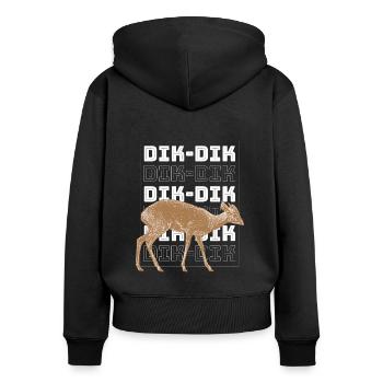 Dik Dik Afrika Antilope - Frauen Premium Bio Zip Hoodie - Schwarz - Hinten - Julia (174cm)