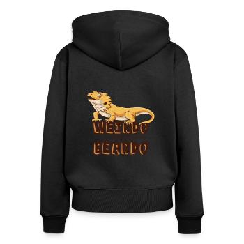 Verrückter mit einem Beardo Pogona Eidechsen-Haustierbesitzer - Frauen Premium Bio Zip Hoodie - Schwarz - Hinten - Julia (174cm)