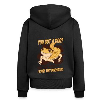 I Raise Tiny Dinosaurs Pogona Pet Lizard Bearded - Women's Premium Organic Zip Hoodie - black - Back - Julia (174cm)