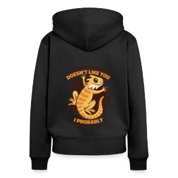 If My Bearded Dragon Doesn't Like You Pogona - Women's Premium Organic Zip Hoodie - black - Back - Julia (174cm)