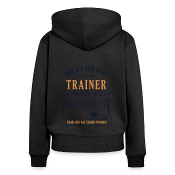 Hör auf dein Herz Trainer Volleyballspieler - Frauen Premium Bio Zip Hoodie - Schwarz - Hinten - Julia (174cm)
