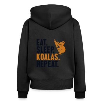 Eat Sleep Koalas Repeat Koalabear Eucalyptus - Women's Premium Organic Zip Hoodie - black - Back - Julia (174cm)
