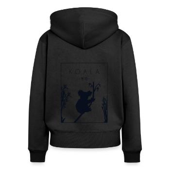 Koala Chinese Hanzi Koalabear Phascolarctos - Women's Premium Organic Zip Hoodie - black - Back - Julia (174cm)