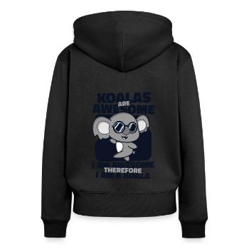 Les koalas sont des koalabears Phascolarctos géniaux - Sweat à capuche zippé Premium bio Femme - noir - Dos - Julia (174cm)