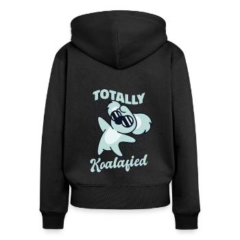 Koala-koala-koalifié totalement koala-koala amateur d’eucalyptus - Sweat à capuche zippé Premium bio Femme - noir - Dos - Julia (174cm)