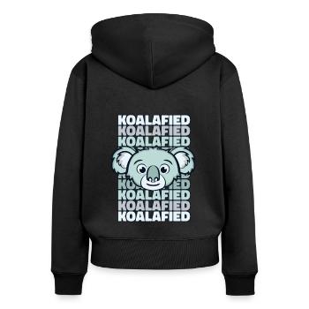 Koalafié Koalabear Eucalyptus Phascolarctos - Sweat à capuche zippé Premium bio Femme - noir - Dos - Julia (174cm)
