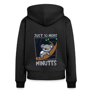 Plus que 10 minutes Koalabear Phascolarctos - Sweat à capuche zippé Premium bio Femme - noir - Dos - Julia (174cm)