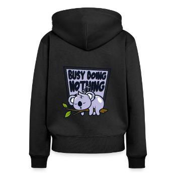 Busy Doing Nothing Koalabear Eucalyptus Lover - Women's Premium Organic Zip Hoodie - black - Back - Julia (174cm)