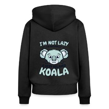 Un koala koalabear phascolarctos très détendu - Sweat à capuche zippé Premium bio Femme - noir - Dos - Julia (174cm)