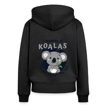 Think About Me Too Koalabear Eucalyptus Lover - Women's Premium Organic Zip Hoodie - black - Back - Julia (174cm)