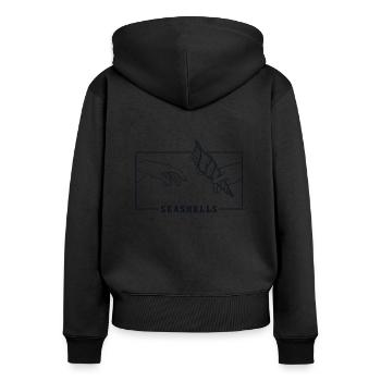 Michelangelo Creation of Adam Seashells Seashell - Women's Premium Organic Zip Hoodie - black - Back - Julia (174cm)