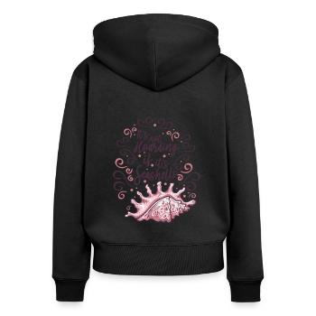 Ce n’est pas de la thésaurisation Sac à coquillages Bivalvia Seashell - Sweat à capuche zippé Premium bio Femme - noir - Dos - Julia (174cm)