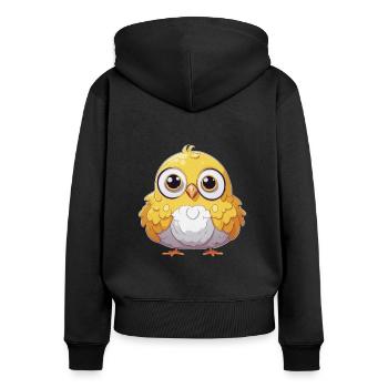 Kinder Süßes Küken Ostern Vogel - Frauen Premium Bio Zip Hoodie - Schwarz - Hinten - Julia (174cm)