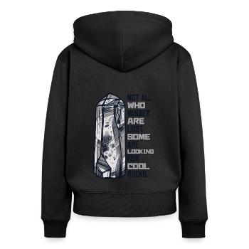 Certains sont à la recherche de roches froides géologue minéral - Sweat à capuche zippé Premium bio Femme - noir - Dos - Julia (174cm)