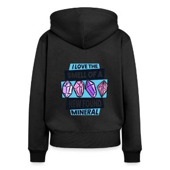 I Love The Smell Of A New Found Mineral Mineral - Women's Premium Organic Zip Hoodie - black - Back - Julia (174cm)