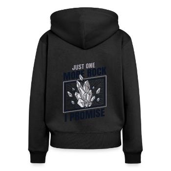 Nur noch ein Stein, den ich verspreche, Geologe, Mineral - Frauen Premium Bio Zip Hoodie - Schwarz - Hinten - Julia (174cm)