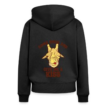 Viens ici et donne-moi un baiser girafidés africains - Sweat à capuche zippé Premium bio Femme - noir - Dos - Julia (174cm)