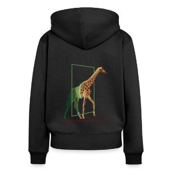 Giraffen aus einem anderen Universum Nubisch-Afrikaner - Frauen Premium Bio Zip Hoodie - Schwarz - Hinten - Julia (174cm)