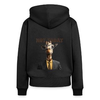 Not Today African Giraffidae Nubian Giraffe - Women's Premium Organic Zip Hoodie - black - Back - Julia (174cm)