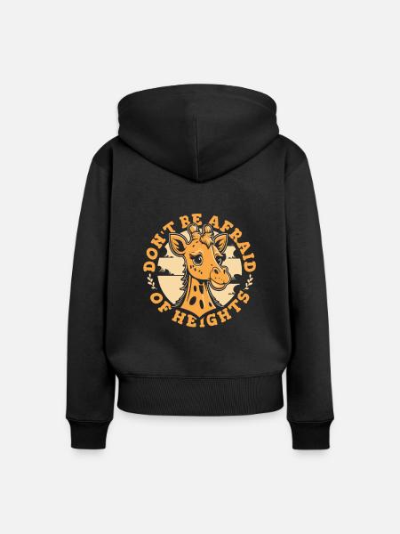Keine Höhenangst Afrikanische Giraffidae - Frauen Premium Bio Zip Hoodie - Schwarz