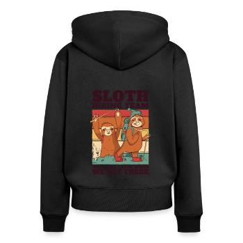 Équipe de randonnée paresseux Pilosa folivora à gorge brune - Sweat à capuche zippé Premium bio Femme - noir - Dos - Julia (174cm)